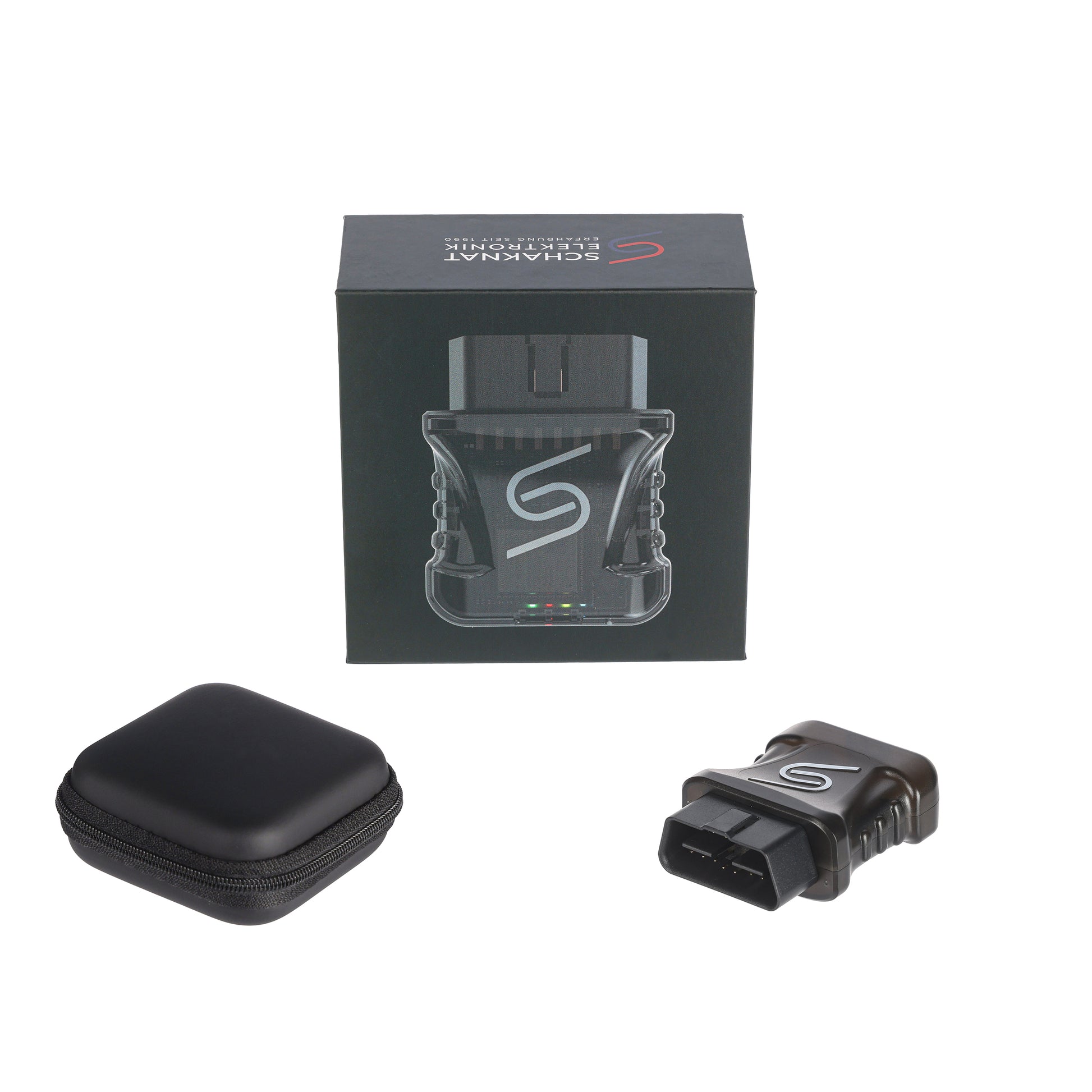 schaknat dongle, package and box closed fourth angle